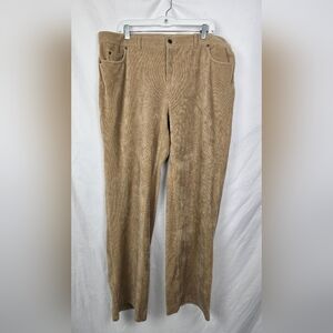 L.L. Bean Dark Khaki Perfect Fit Knit Corduroy 5 Pocket Pants sz 20 Tall NWT